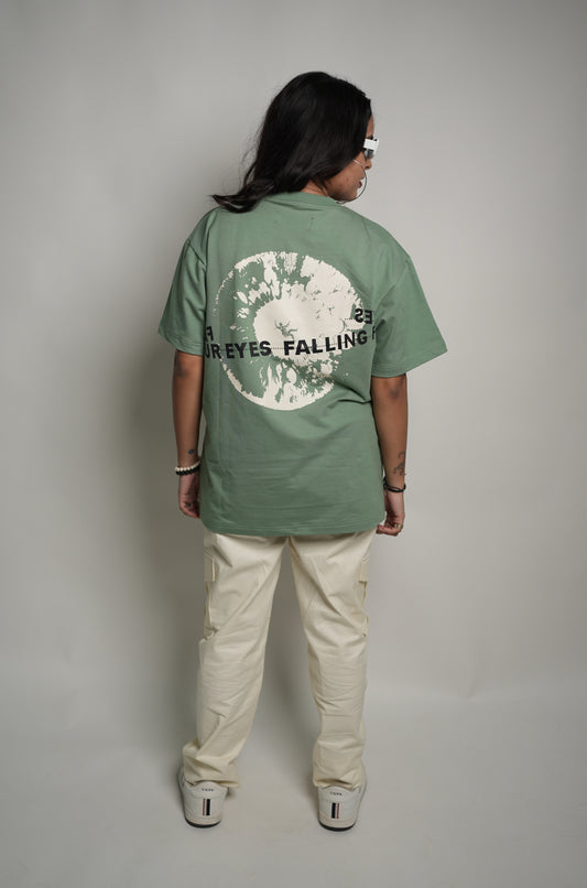 FALLING FOR UR EYES GREEN UNISEX OVERSIZE T-SHIRT